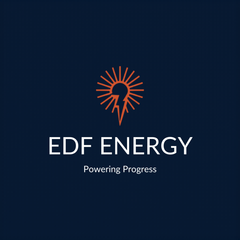 Logo Design with Bold Typography and Energy Symbol