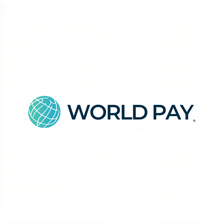 World Pay Logo with Metallic Wordmark